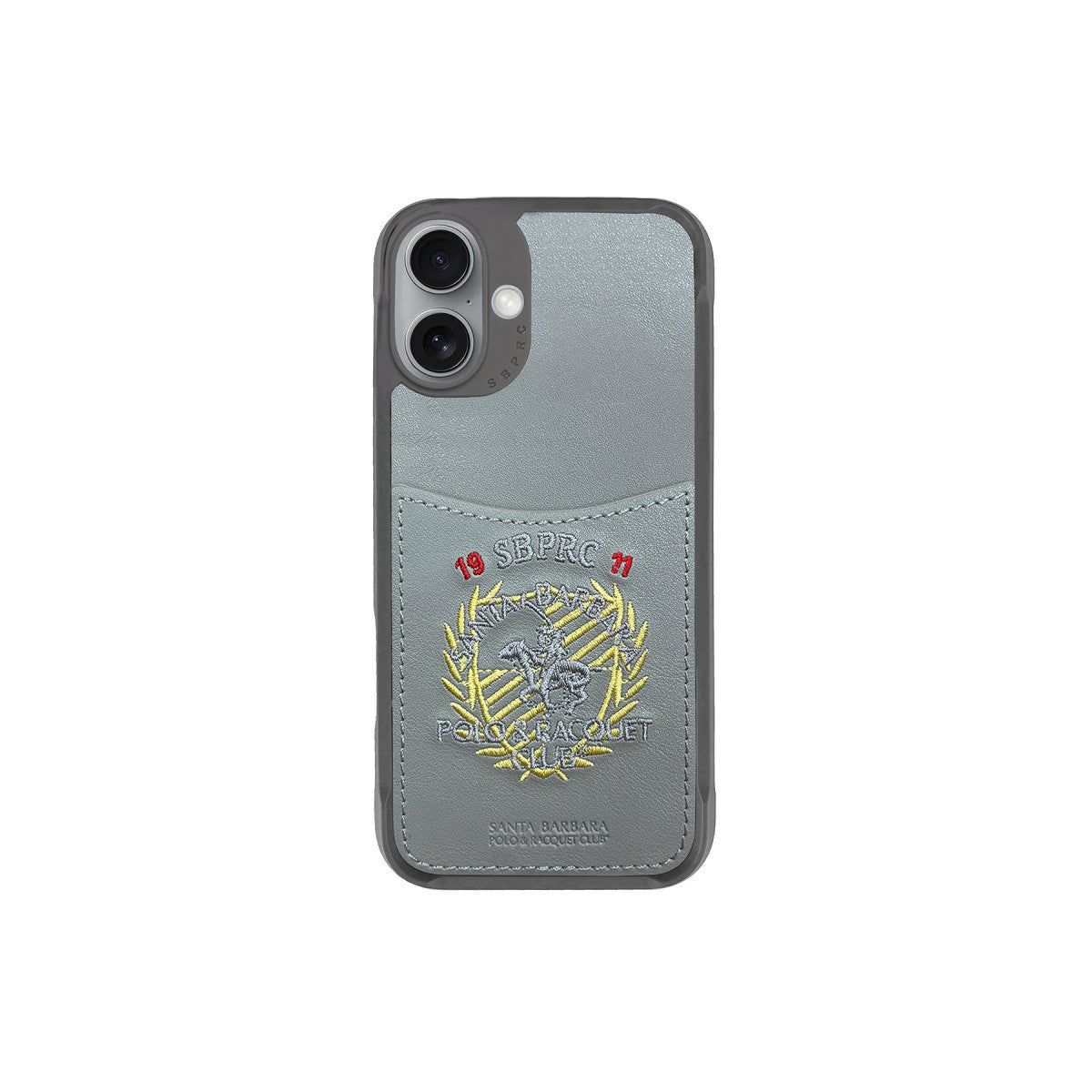 Santa Barbara Polo Racquet Club Apple iPhone 16 Abner İçi Süet Nakış Desenli Kartvizitli Kılıf